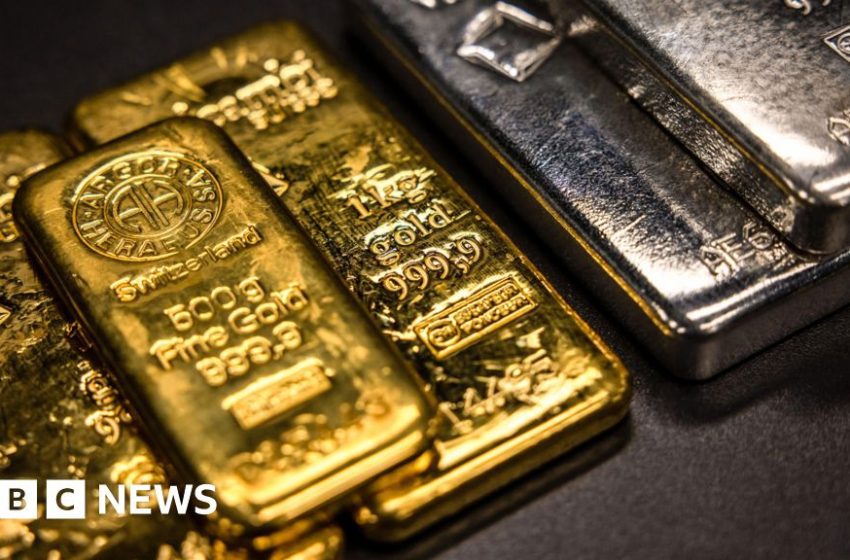  Gold and silver prices fall after Friday's losses – BBC