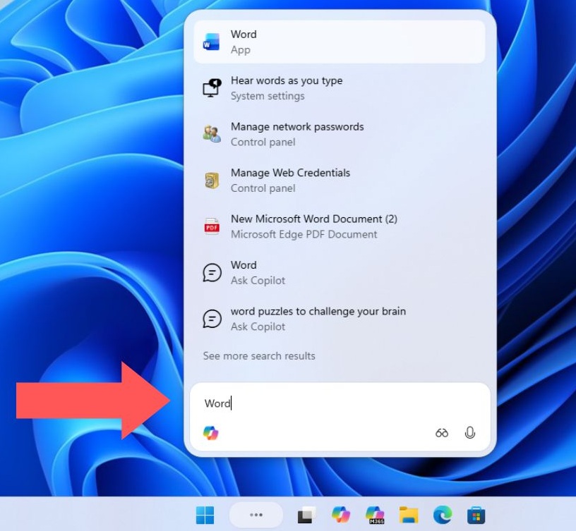 Ask Copilot search results
