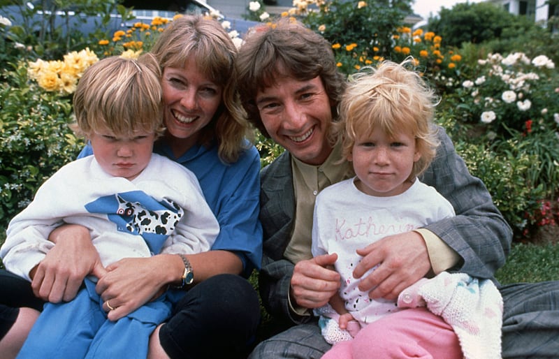 Actor and comedian Martin Short poses with wife, Nancy Dolan and kids, Katherine Elizabeth and Oliver Patrick