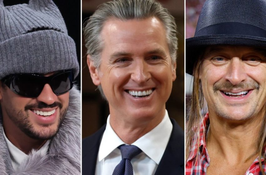  Newsom Declares ‘Bad Bunny Day’ in California, Trolls Kid Rock