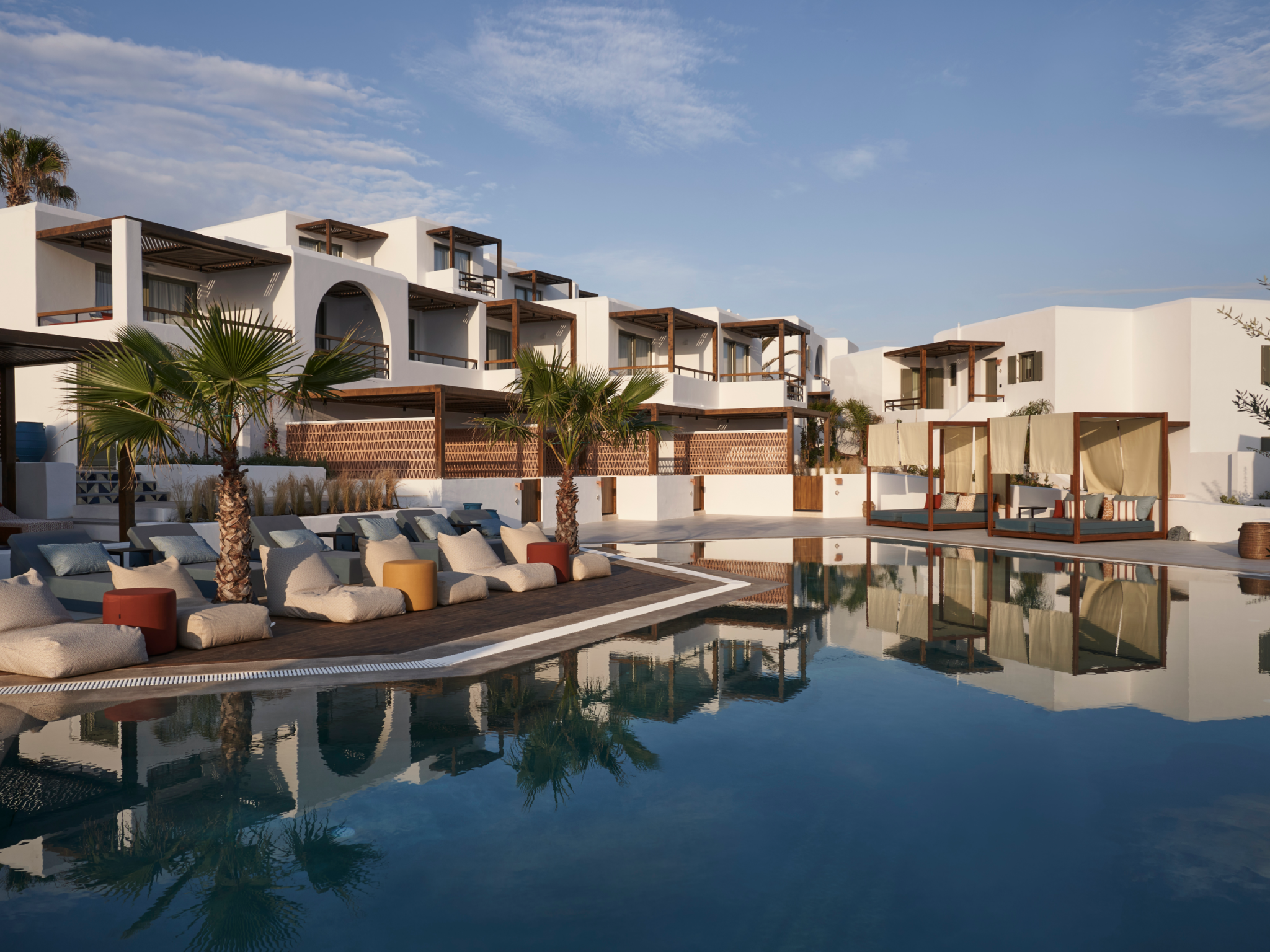 The hotel’s 44 suites have easy access to the main pool
