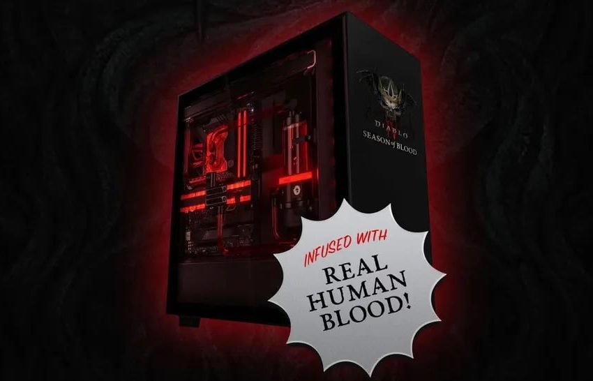  Gross Diablo 4 Gaming PC Filled W/ Real Human Blood Still Runs