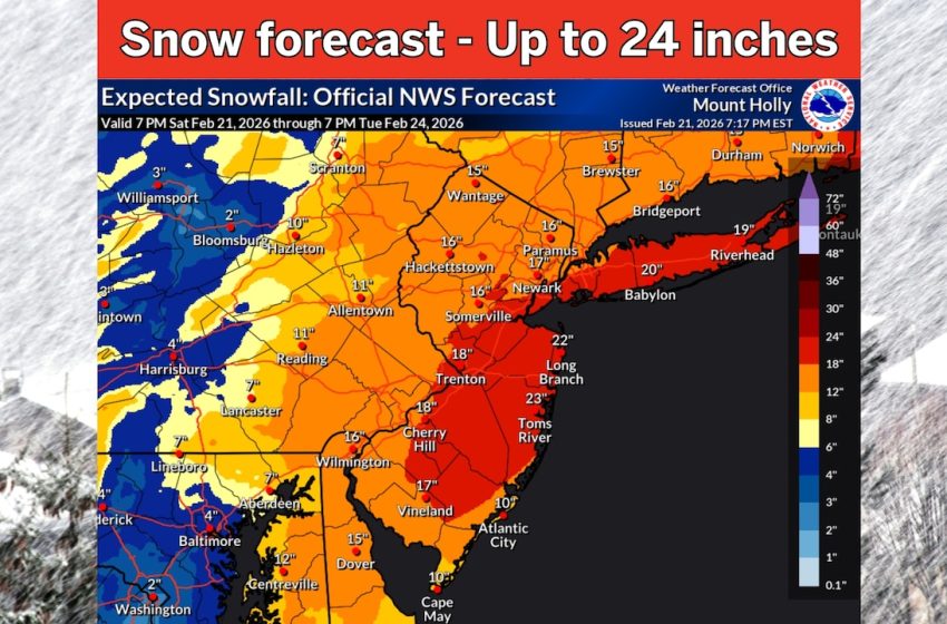  N.J. weather: Up to 2 feet of snow, dangerous blizzard conditions in updated forecast for monster storm
