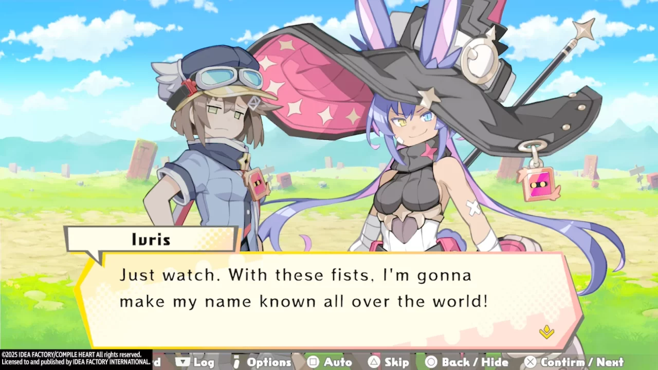 Characters converse in Calamity Angels: Special Delivery.