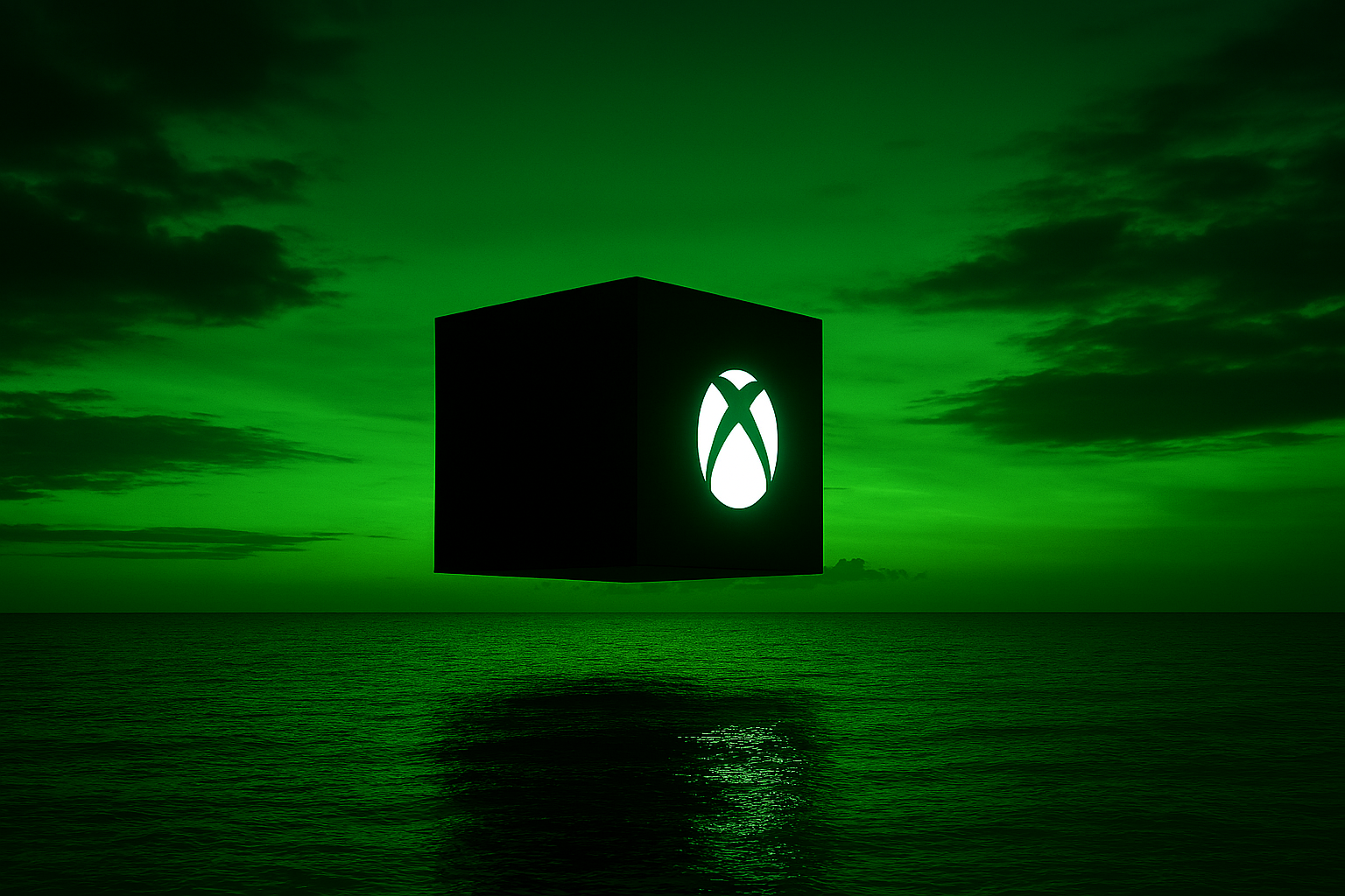Xbox floating above the water