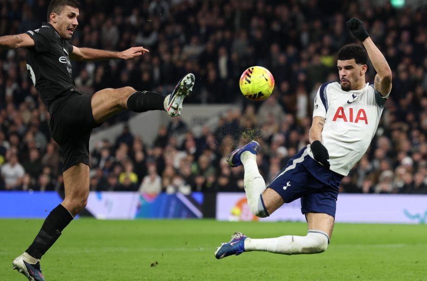  Dominic Solanke goal video: Watch Spurs star score sensational scorpion flick vs Man City