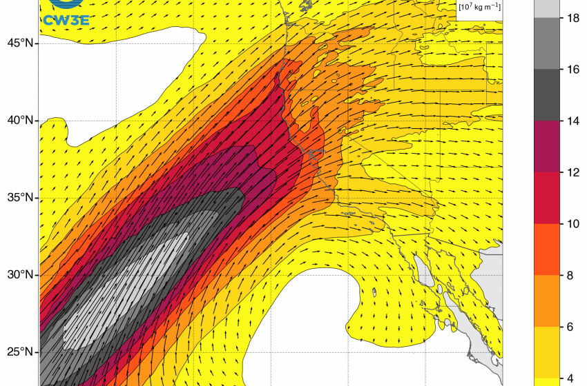  Following a whiplash transition from record warmth to very heavy mountain snowfall in California, yet another swing back toward anomalous warmth (first damp, then dry)