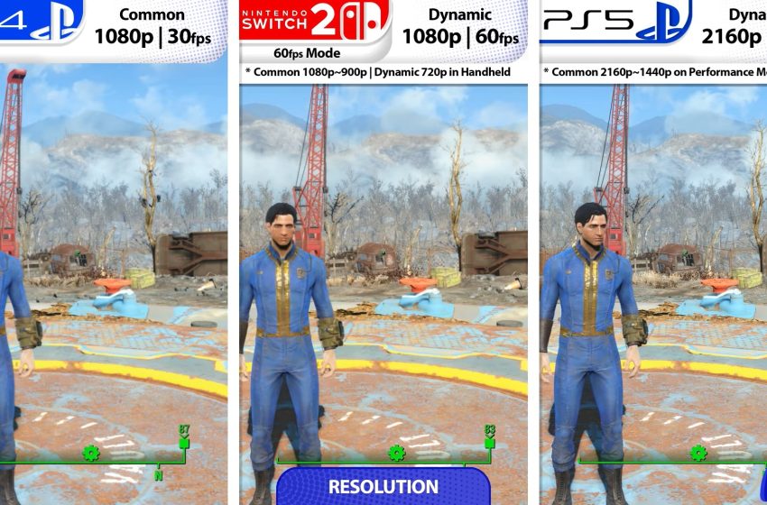  Fallout 4 Nintendo Switch 2 vs. PS4 vs. PS5 graphics comparison