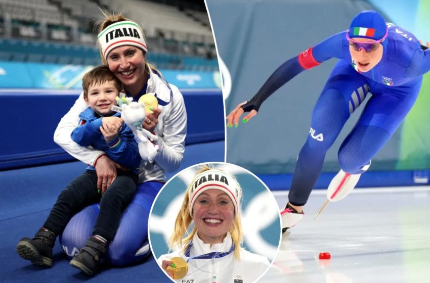  Francesca Lollobrigida sets Olympic speed skating record on birthday