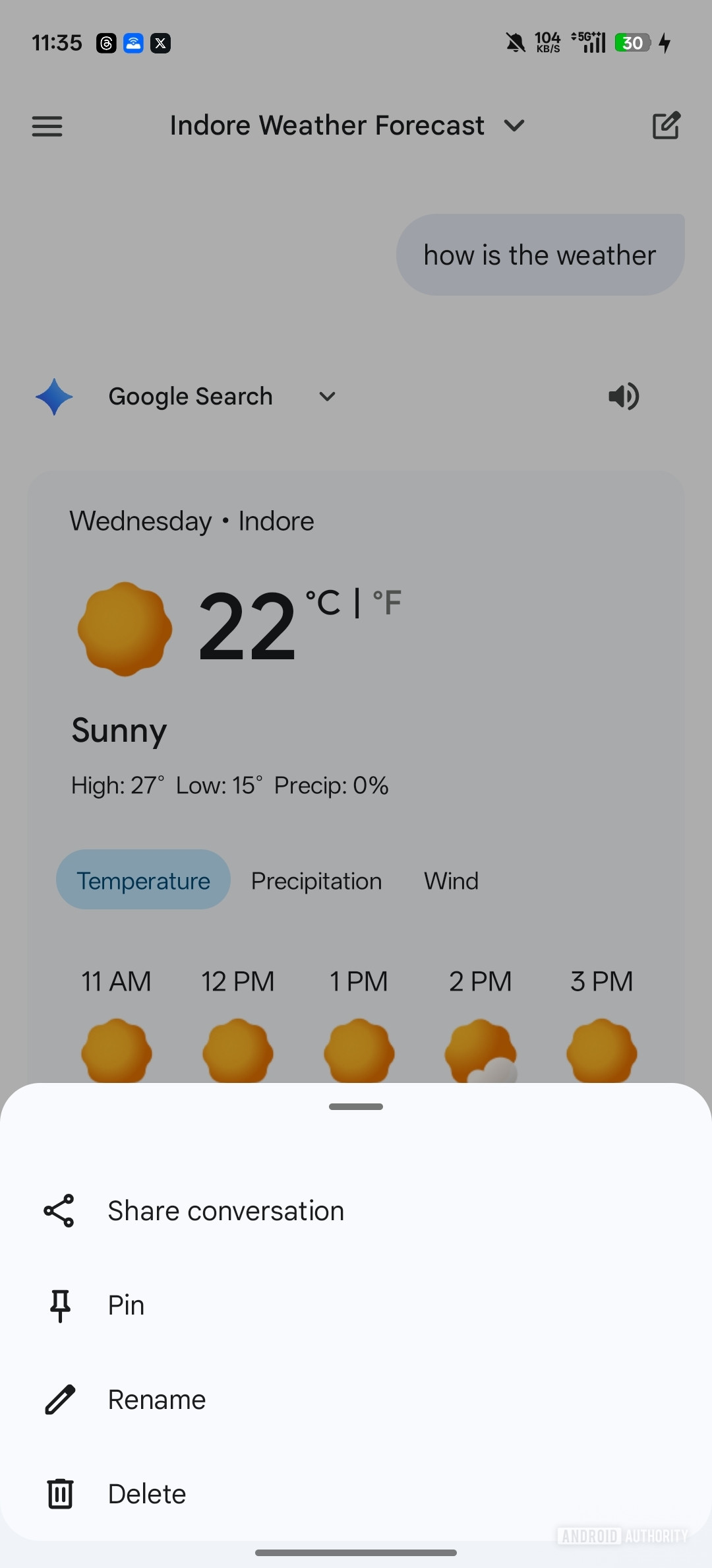 Gemini Share conversation Current UI