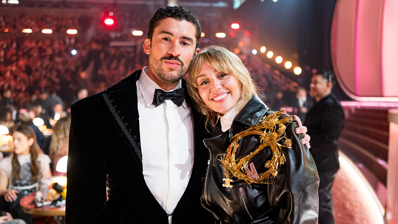 (L-R) Bad Bunny and Miley Cyrus attend the 68th GRAMMY Awards at Crypto.com Arena on February 01, 2026 in Los Angeles, California.