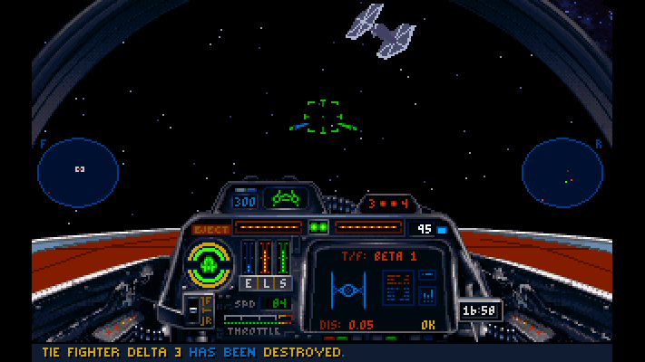 Screenshot from the 1993 video game Star Wars X-Wing.