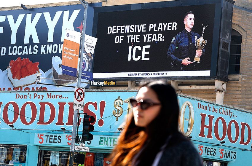  ICE support billboard appears in San Francisco ahead of Super Bowl LX