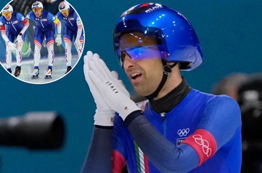  Italian speedskater Andrea Giovannini taunts with Steph Curry celebration in Olympics upset