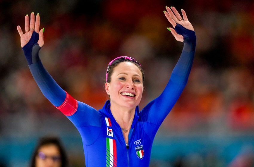  Italian speedskater Francesca Lollobrigida wins gold at home on 35th birthday