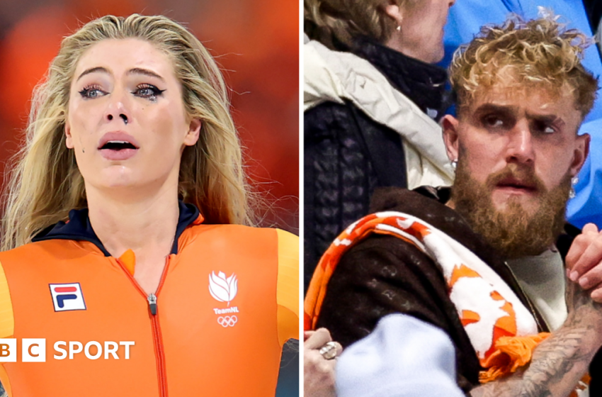  Jutta Leerdam: Speed skating star wins Olympic gold as fiance Jake Paul weeps