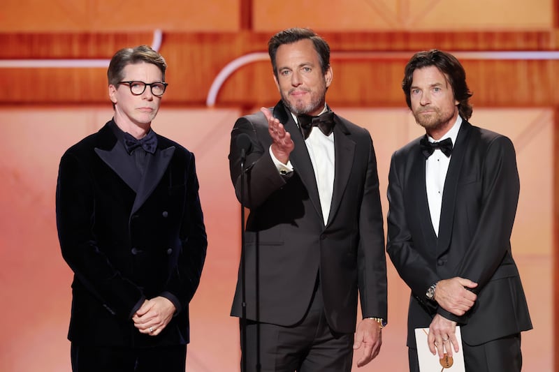 Sean Hayes, Will Arnett and Jason Bateman at the 2026 Goldenn Globes