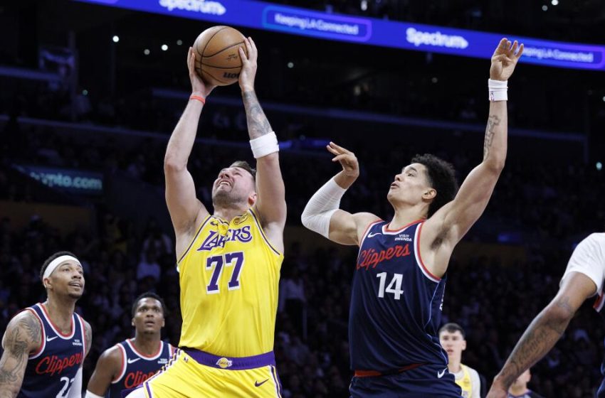  Luka Doncic and Lakers hold off Clippers as Kawhi Leonard exits late