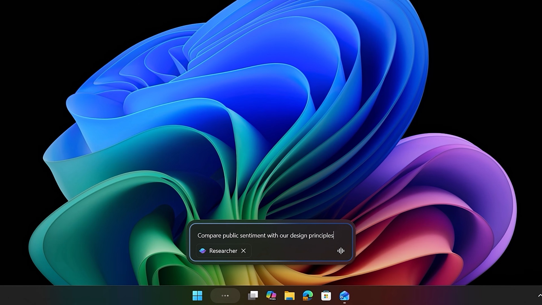 Microsoft Researcher on the taskbar
