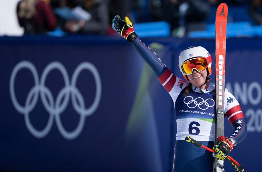 Breezy Johnson’s winding road leads to Olympic downhill gold for US on day marred by Vonn’s crash