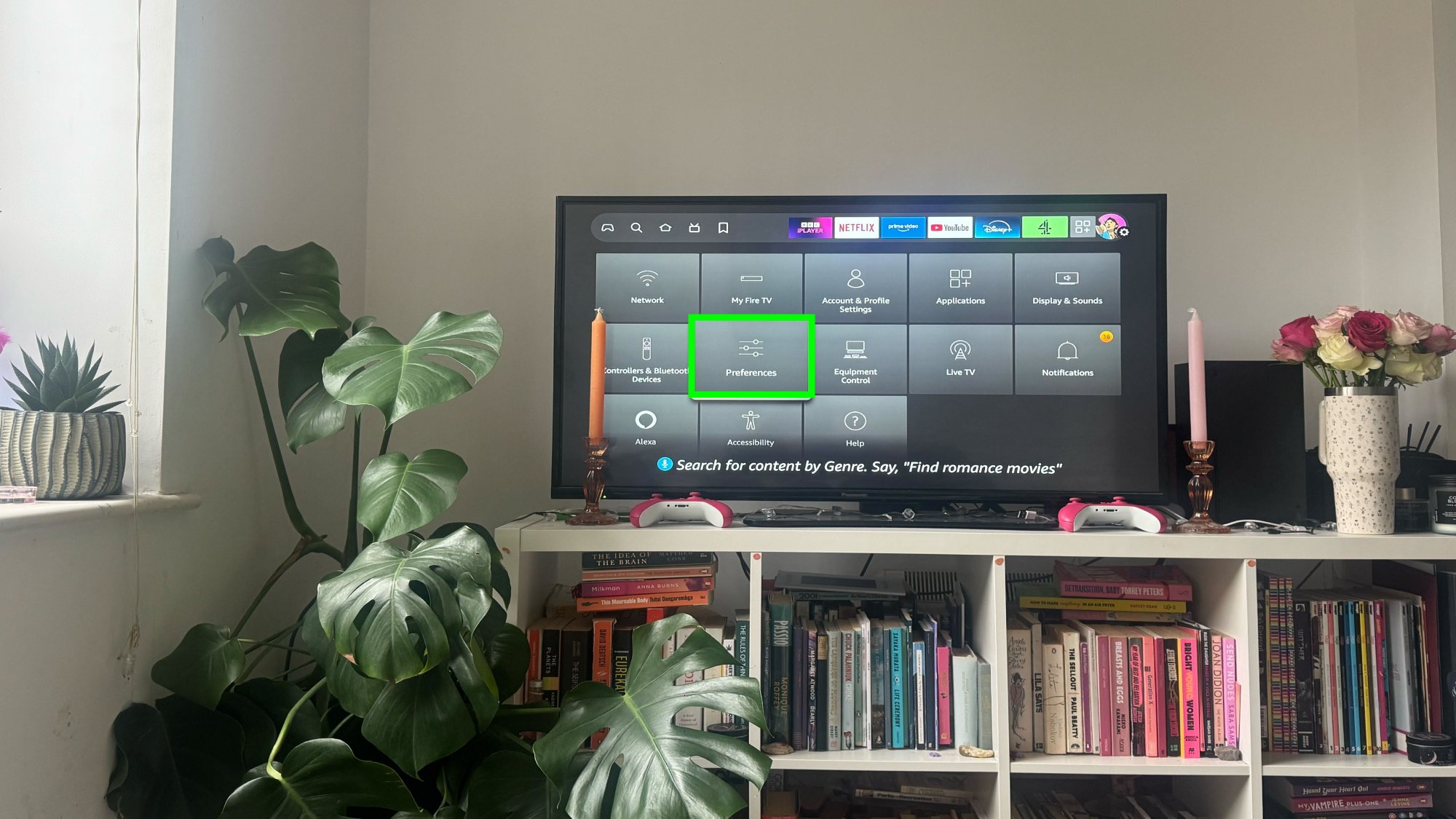 Preferences selected on Fire TV stick