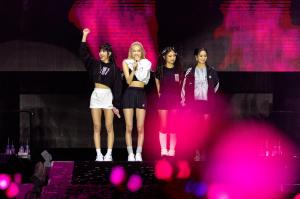 Lisa, Jennie, Jisoo and Rosé perform onstage at BLACKPINK World Tour Born Pink held at the Banc of California Stadium on Nov. 20, 2022, in Los Angeles.