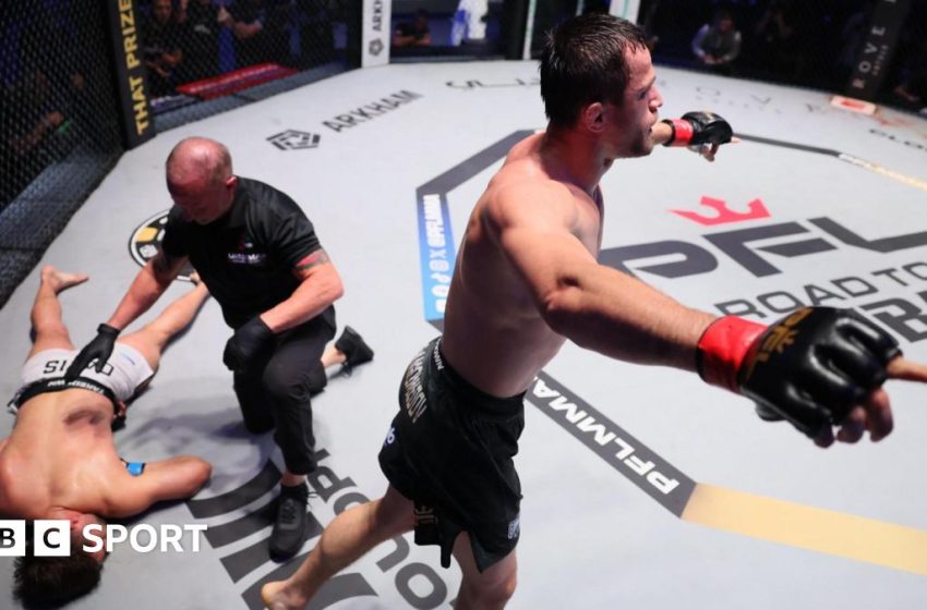  PFL Dubai: Usman Nurmagomedov submits Alfie Davis in third round to retain lightweight title