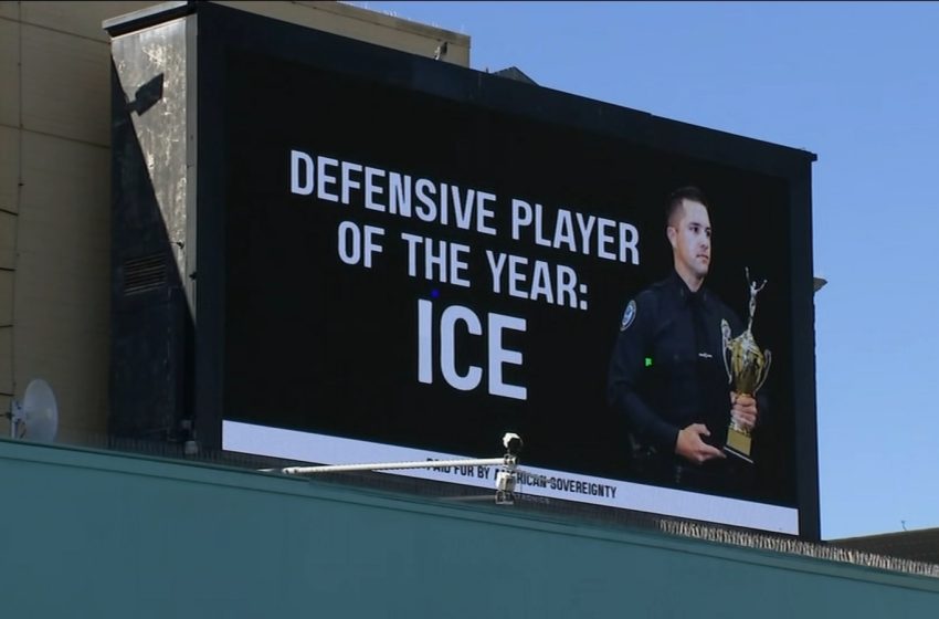  Pro-ICE billboard pops up in San Francisco, California ahead of Super Bowl 60
