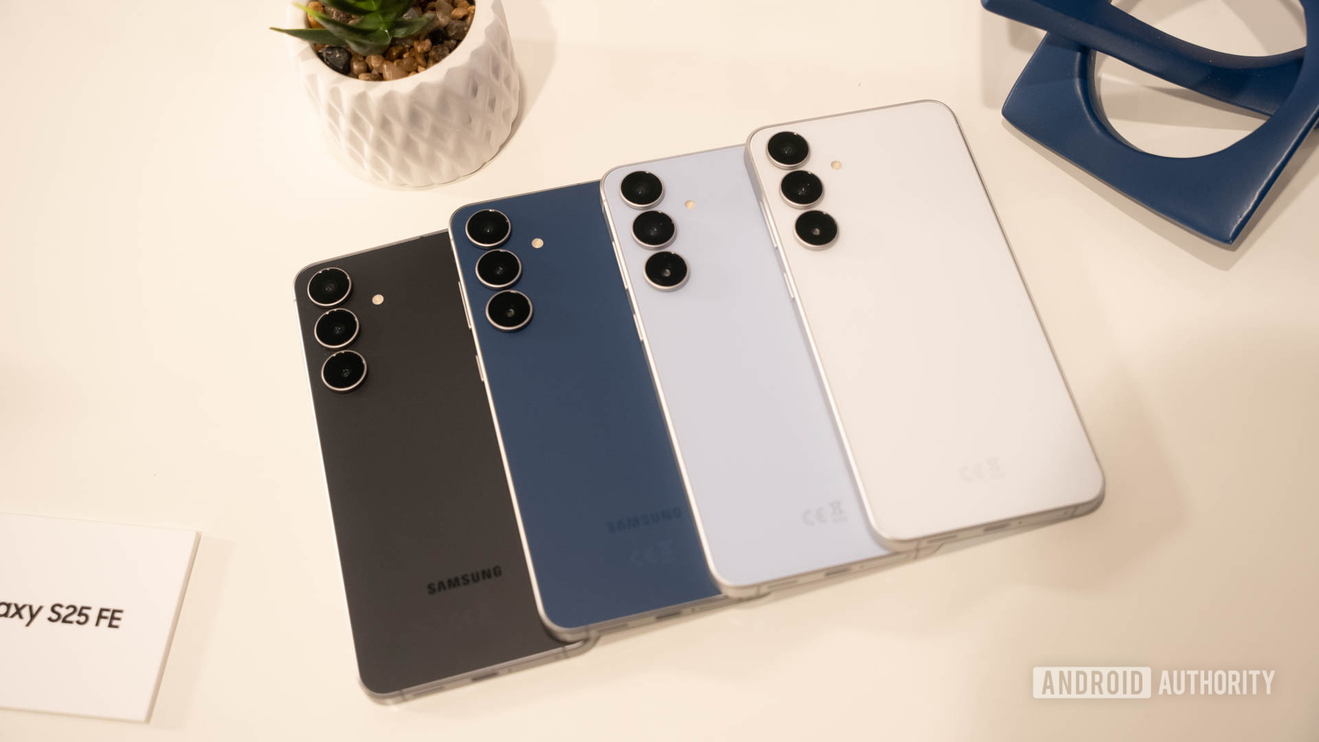 Samsung Galaxy S25 FE in all four colors