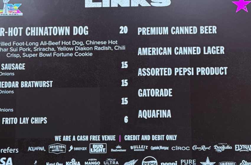  Super Bowl 2026 concessions prices: $22.50 beer, $20 hot dogs and more