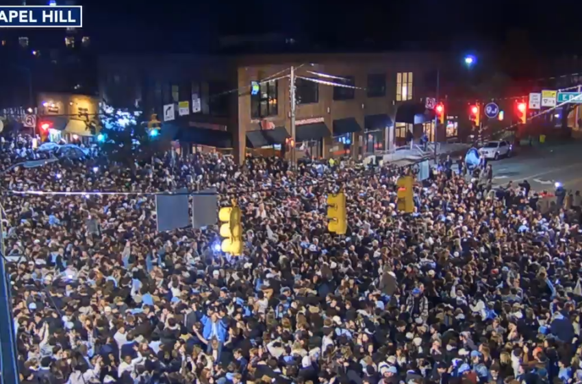  UNC fans rush Franklin Street after Seth Trimble’s late 3-pointer secures comeback win vs. Duke :: WRAL.com