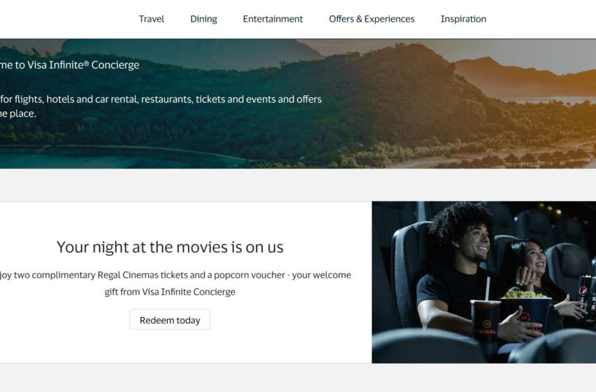 Free Regal movie tickets & popcorn via Visa Infinite Concierge
