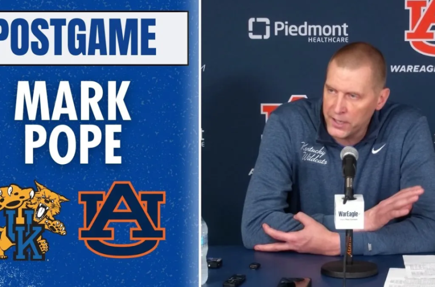  WATCH: Mark Pope’s brief and fiery press conference after Kentucky’s loss to Auburn