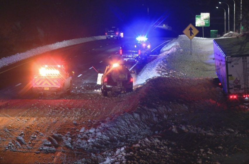  Tractor-trailer collides with a front-end loader on Route 295 in Johnston