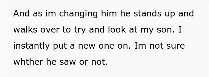 Alt text: Parent changes baby while friend tries to look at child, raising concerns about boundaries and autism awareness. Alt text: Parent changes baby while friend tries to look at child, raising concerns about boundaries and autism awareness.