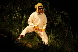Bad Bunny performs onstage during night five of his ''No Me Quiero Ir De Aqui'' residency at the Coliseo de Puerto Rico Jose Miguel Agrelot on July 19, 2025, in San Juan, Puerto Rico. (Photo by Edgardo Medina/NurPhoto via AP)