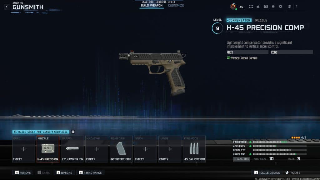 best black ops 7 ranked play jager 45 loadout