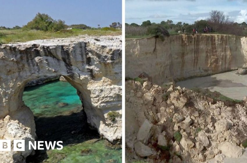  Italy's 'Lovers’ Arch' collapses into sea on Valentine's Day – BBC