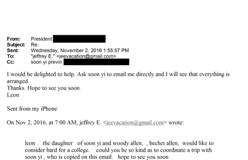  Read the Emails Between Jeffrey Epstein and Soon-Yi