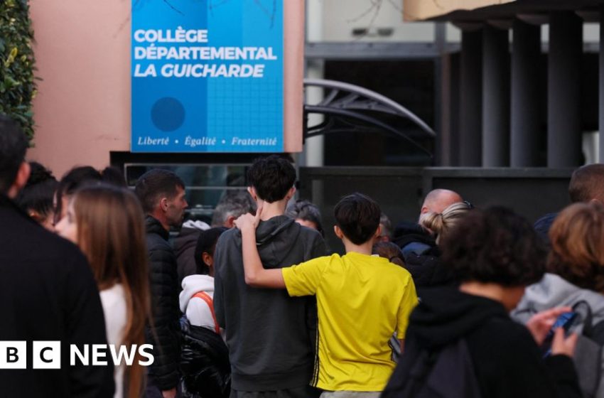  France teacher fighting for life after knife attack by pupil – BBC