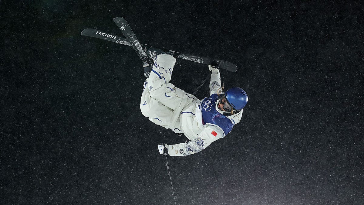 Ailing Eileen Gu of Team People's Republic of China competes in run two of the Women's Freeski Big Air Final on day ten of the Milano Cortina 2026 Winter Olympic Games at Livigno Snow Park on Feb. 16, 2026 in Livigno, Italy.