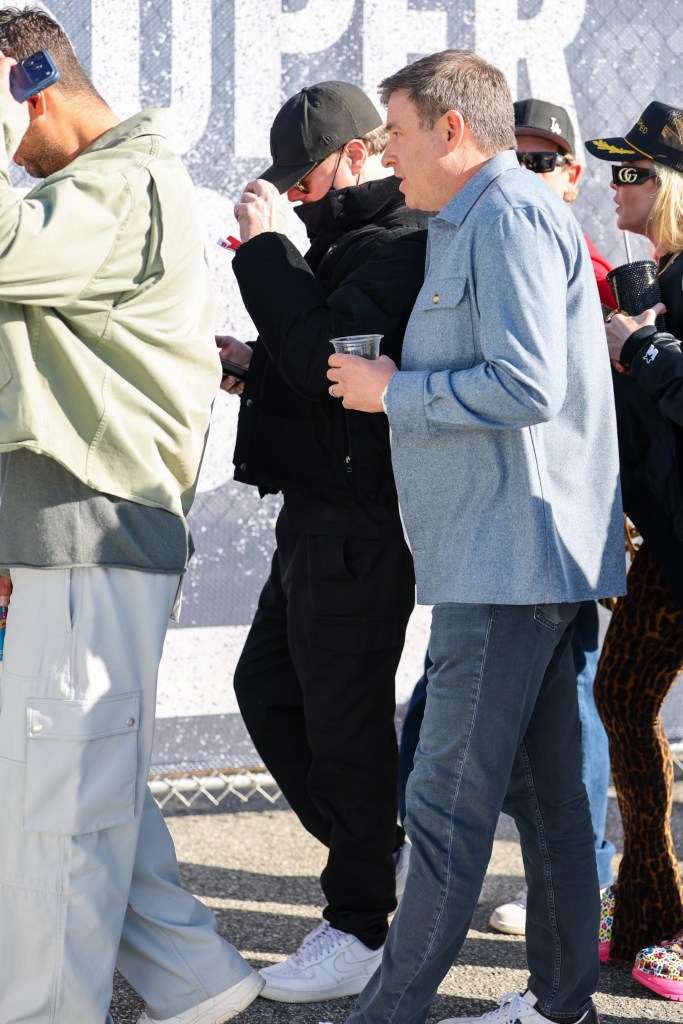 Leonardo DiCaprio arrives for the Super Bowl at Levi's Stadium in San Francisco.
