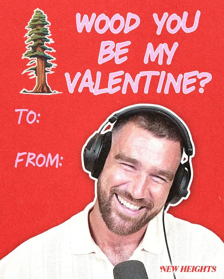 'New Heights' podcast Valentine's Day card New Heights/Instagram