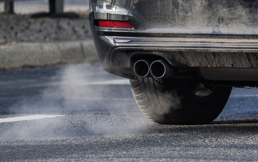 An exhaust pipe of a car with a combustible engine in Berlin on December 16, 2025.
