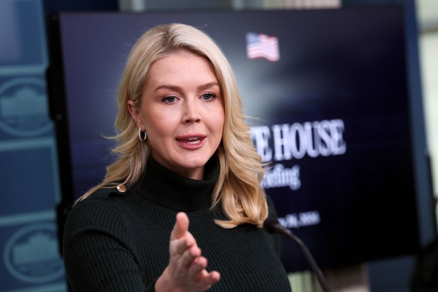 White House press secretary Karoline Leavitt speaks during a news briefing on January 26.