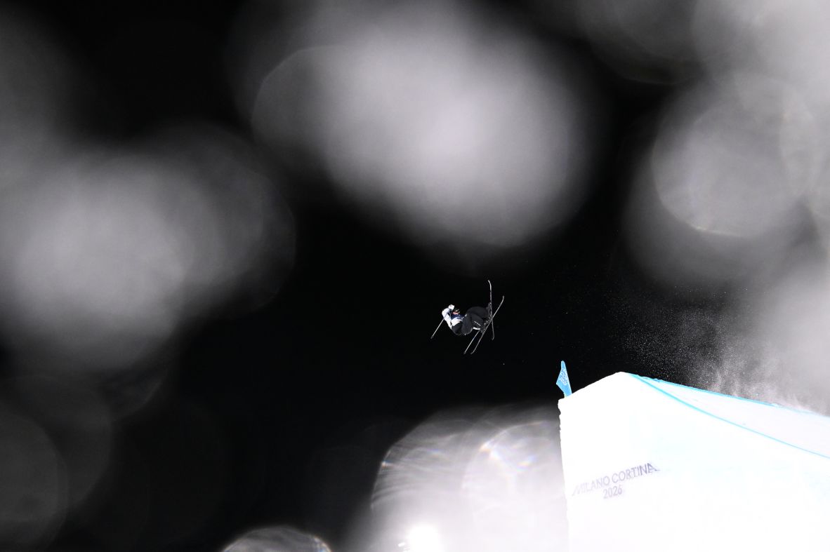 New Zealand’s Sylvia Trotter competes in the women’s freeski big air qualifying round on February 14.