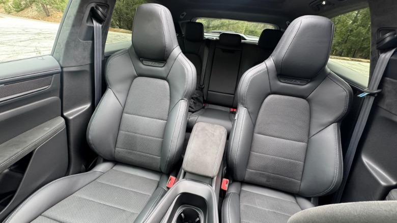 A look back at the black Race Tex front seats in the Macan GTS Electric