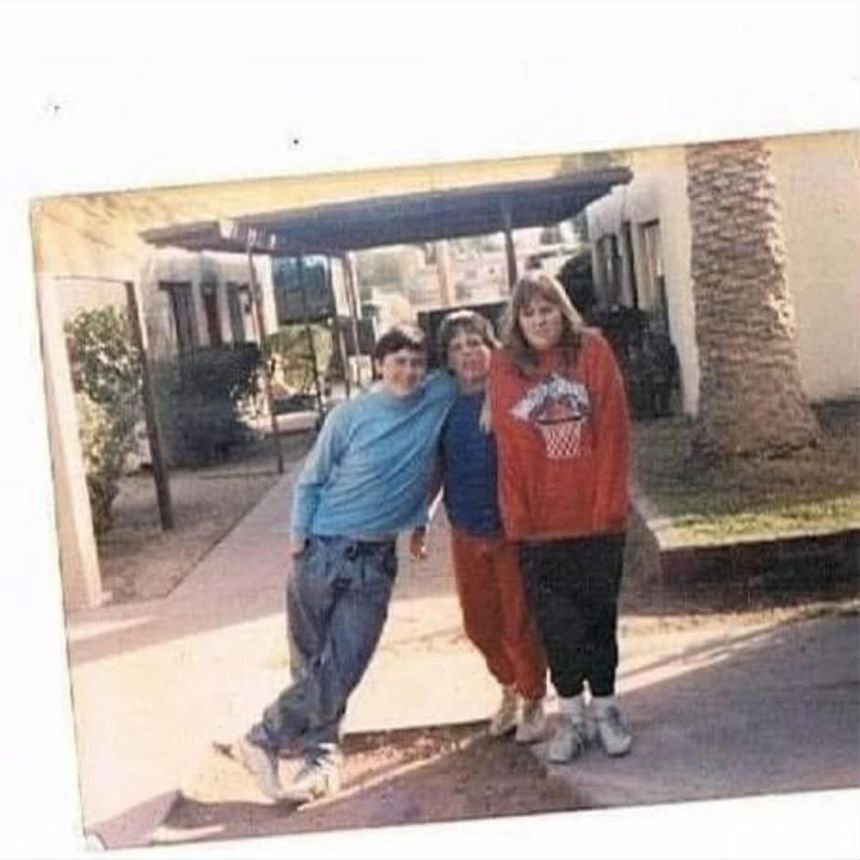 Jimmy Hendrickson, middle, with his siblings Paul and Tammy, in May 1991.
