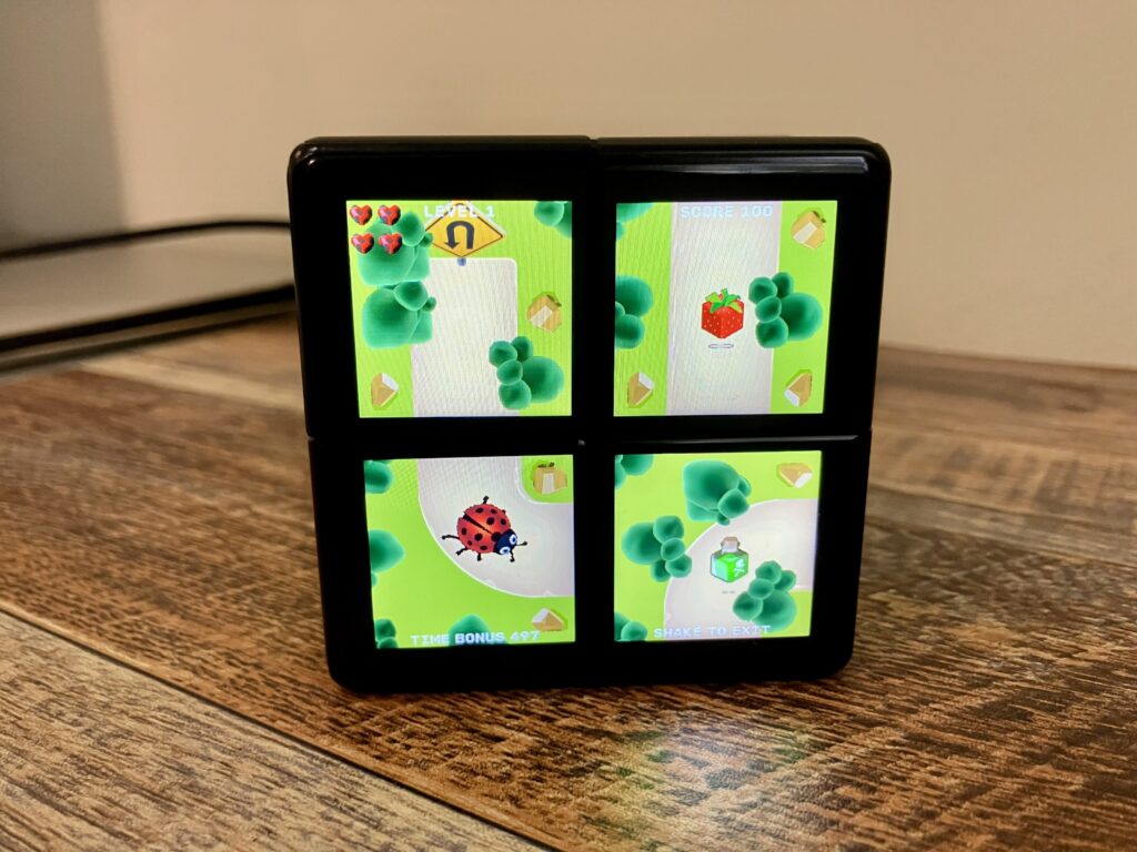 Rubik's WOWCube playing the Ladybug game