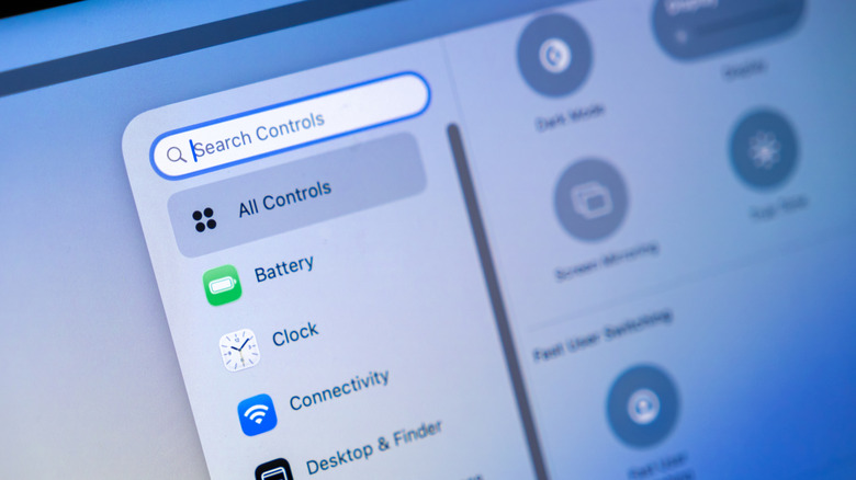 Control Center interface in macOS Tahoe
